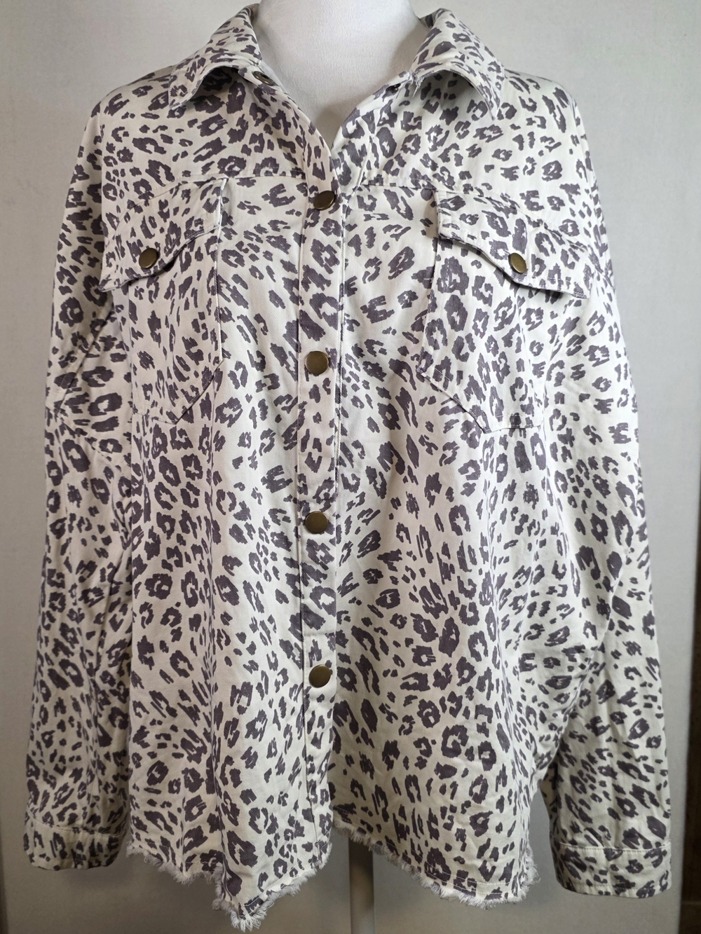 Mud Pie leopard shacket women’s Medium Western Cowgirl Boho
